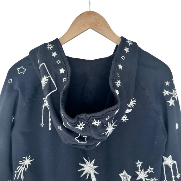 Johnny Was hoodie tunic black embroidered star moon sun celestial XS Angol Beach - Picture 6 of 16